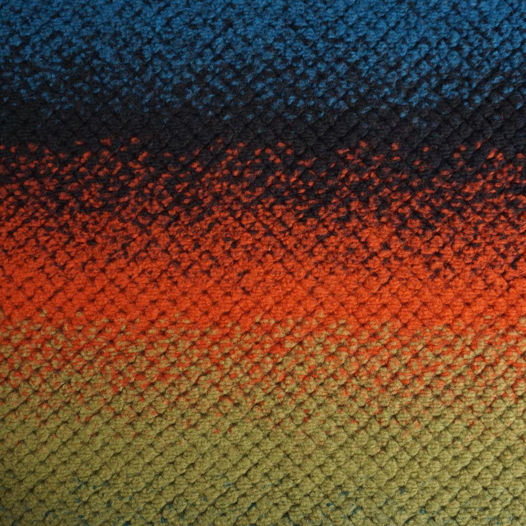 Bouclestrick Walk Jacquard Verlauf gelb orange blau